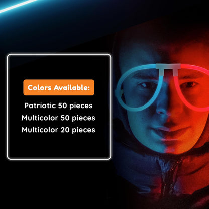 Glow Fever Glow In The Dark 20ct Bendable Glow Stick Glasses with Connectors - Glow Glasses Party Pack for Concert, Halloween & Birthday Party Party Favors - Multi