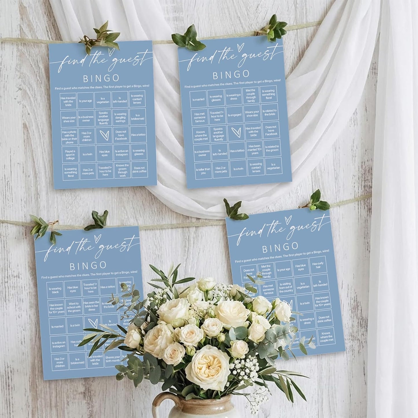 Minimalist Bridal Shower Bingo Cards, 25 Pcs Unique Bridal Bingo Game for Wedding Shower Parties and Guest Interaction - A01
