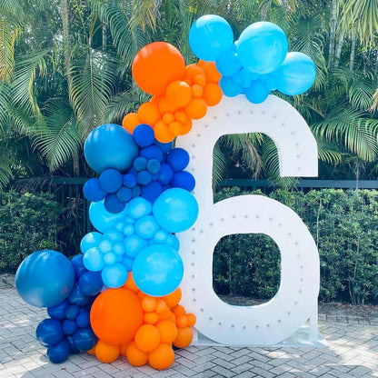 Blue Silver Balloons Set, 12 Inch Blue and Silver Balloons Dark Navy and Confetti Party Latex Balloon, Macaron Metallic Baby Blue Mixed Balloon for Birthday Graduation Baby Shower Wedding Retirement