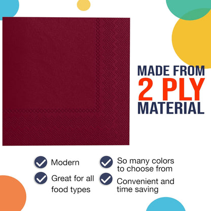 Party Solids Purple Paper Napkins Disposable Everyday 50 Pcs 2 Ply Purple Dinner Napkins Paper Everyday For Parties & Party Supplies