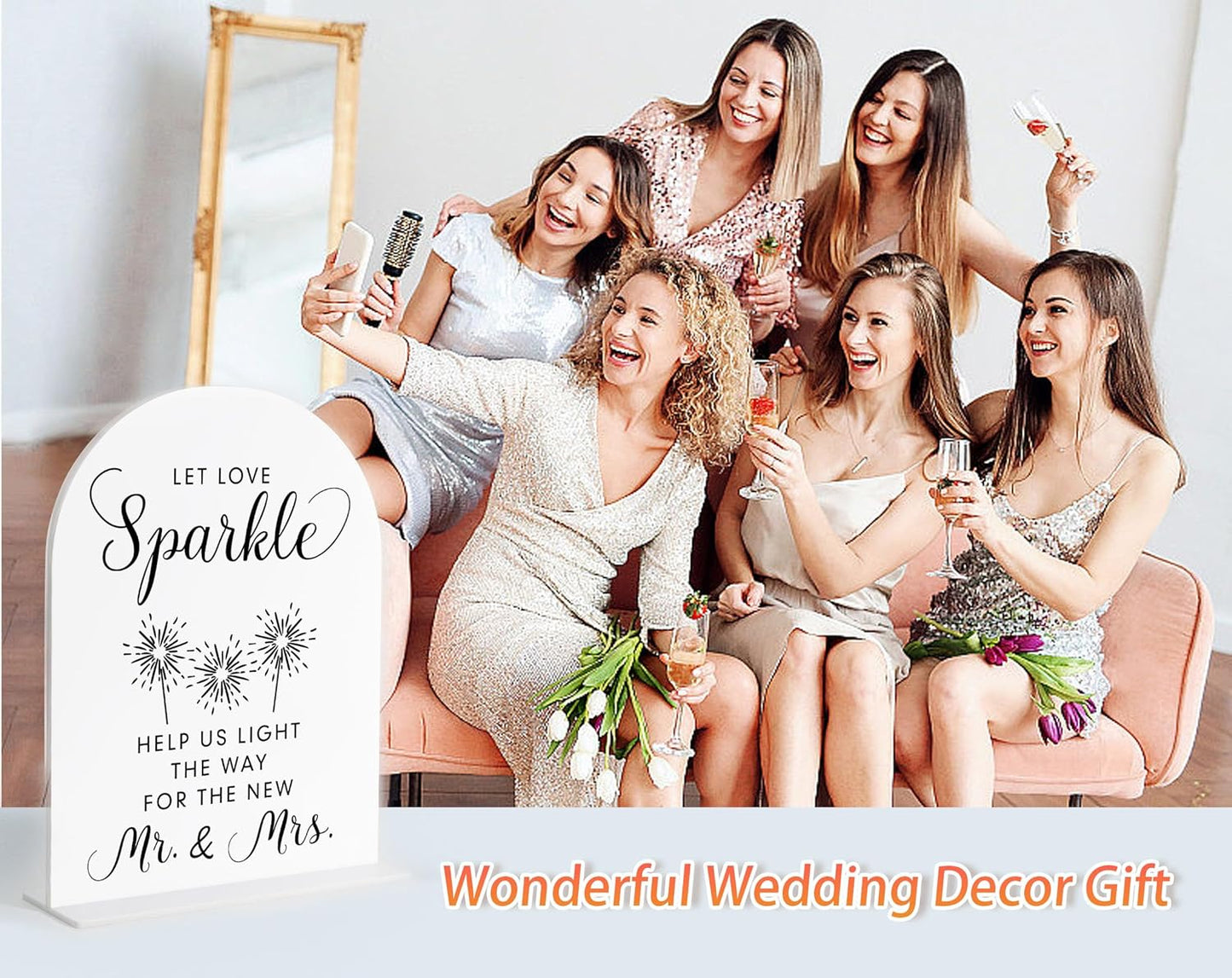 Audio Guest Book Sign, White Arch Acrylic Wedding Sign, Audio Guest Book Wedding Phone, Bridal Shower Decor, Engagement Party Decor, Centerpiece Table Decorations Party for Bride and Groom-14