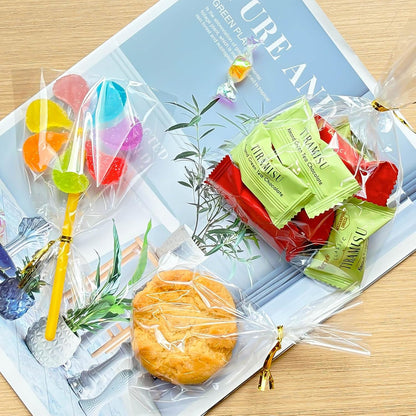 5x7 Inch Iridescent Cellophane Treat Bags with Twist Ties, Treat Bags for Candy Cookie Goodie Chocolates, And Popcorn