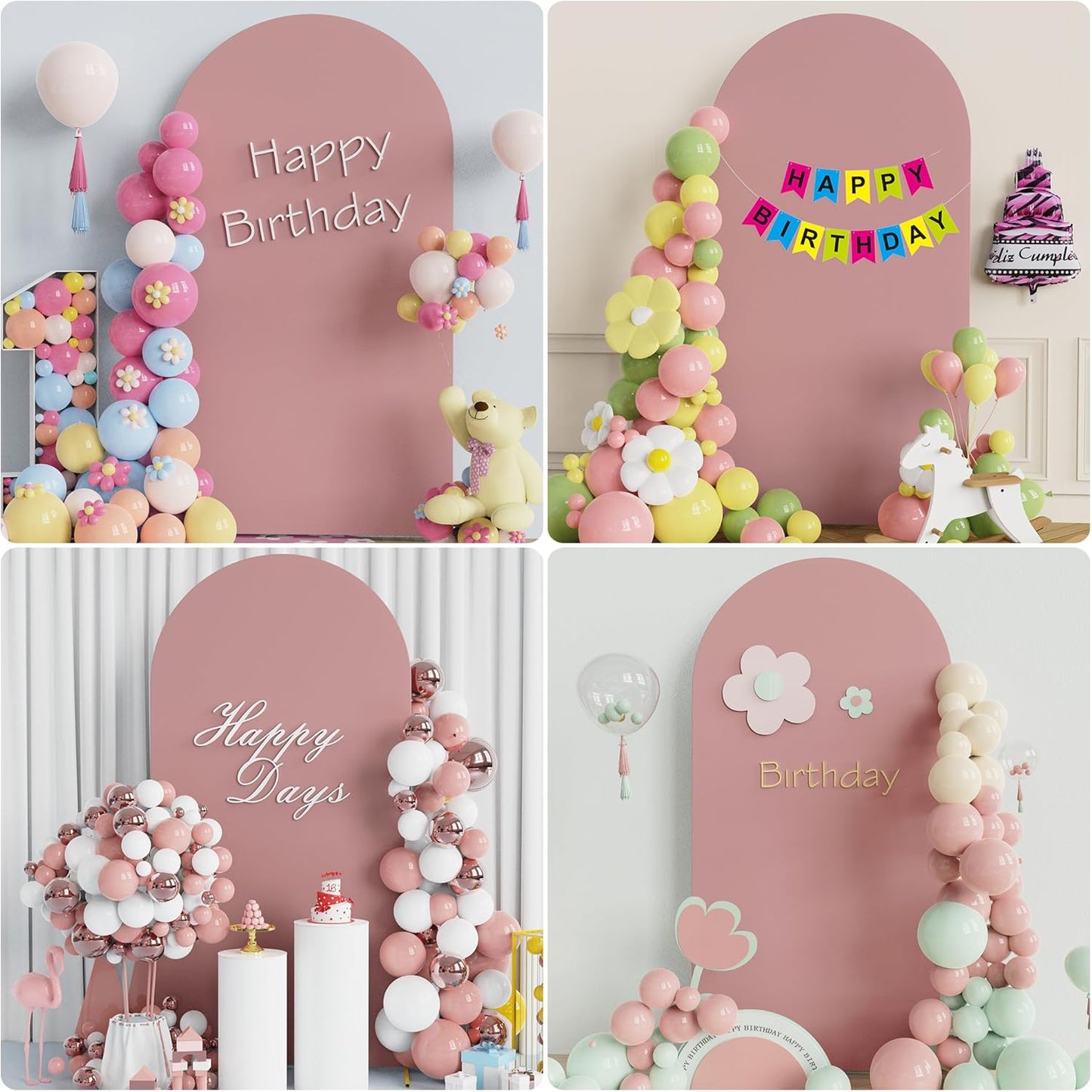 Wokceer 7.2 FT Wedding Arch Backdrop Stand and White Arch Cover, Metal Arch Stand with Arch Stand Cover for Birthday Party Wedding Ceremony Bridal Baby Shower Event Decor