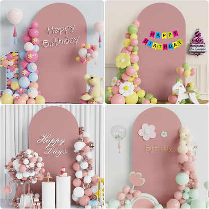 Wokceer 7.2 FT Wedding Arch Backdrop Stand and White Arch Cover, Metal Arch Stand with Arch Stand Cover for Birthday Party Wedding Ceremony Bridal Baby Shower Event Decor