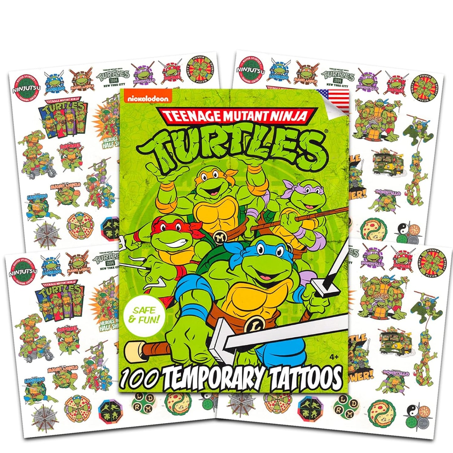 Teenage Mutant Ninja Turtles Temporary Tattoos for Kids Bundle ~ 100 TMNT Tattoos for Boys Girls Party Supplies (TMNT Party Favors)
