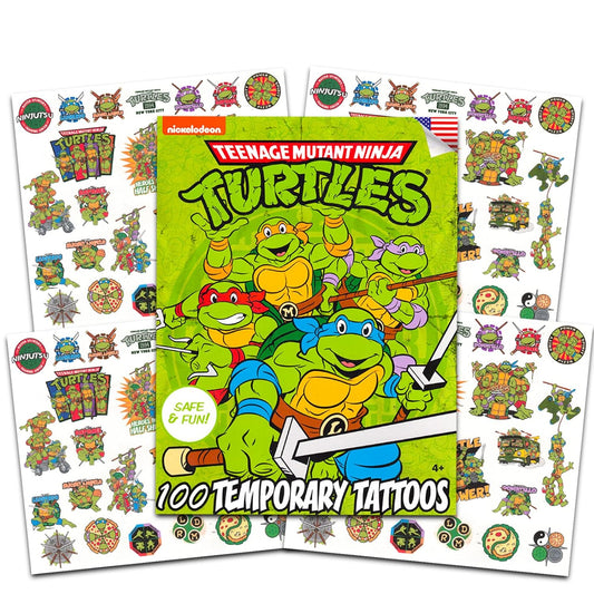 Teenage Mutant Ninja Turtles Temporary Tattoos for Kids Bundle ~ 100 TMNT Tattoos for Boys Girls Party Supplies (TMNT Party Favors)