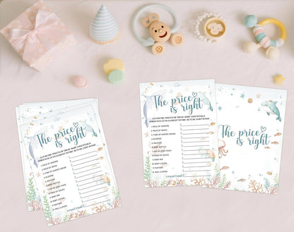 Under The Sea Baby Shower Bingo Game, Pack of 30 Game Cards, Sea Creatures Ocean Shower Game, Gender Reveal Party Decorations, Gender Neutral - KR77