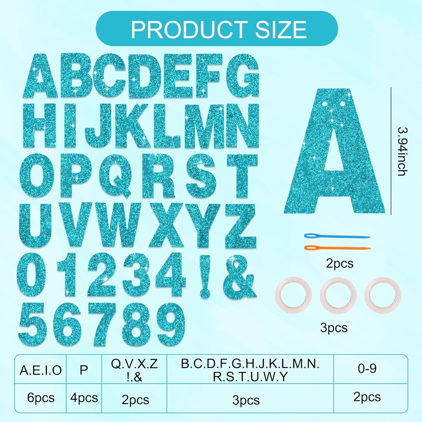 BEISHIDA 116 PCS A-Z DIY Letter Banner Kit Make Your Own Banner Including 111 Letters and Numbers 3 Rope and 2 Threading Device,Customized for Birthday Graduation Wedding Decor Black
