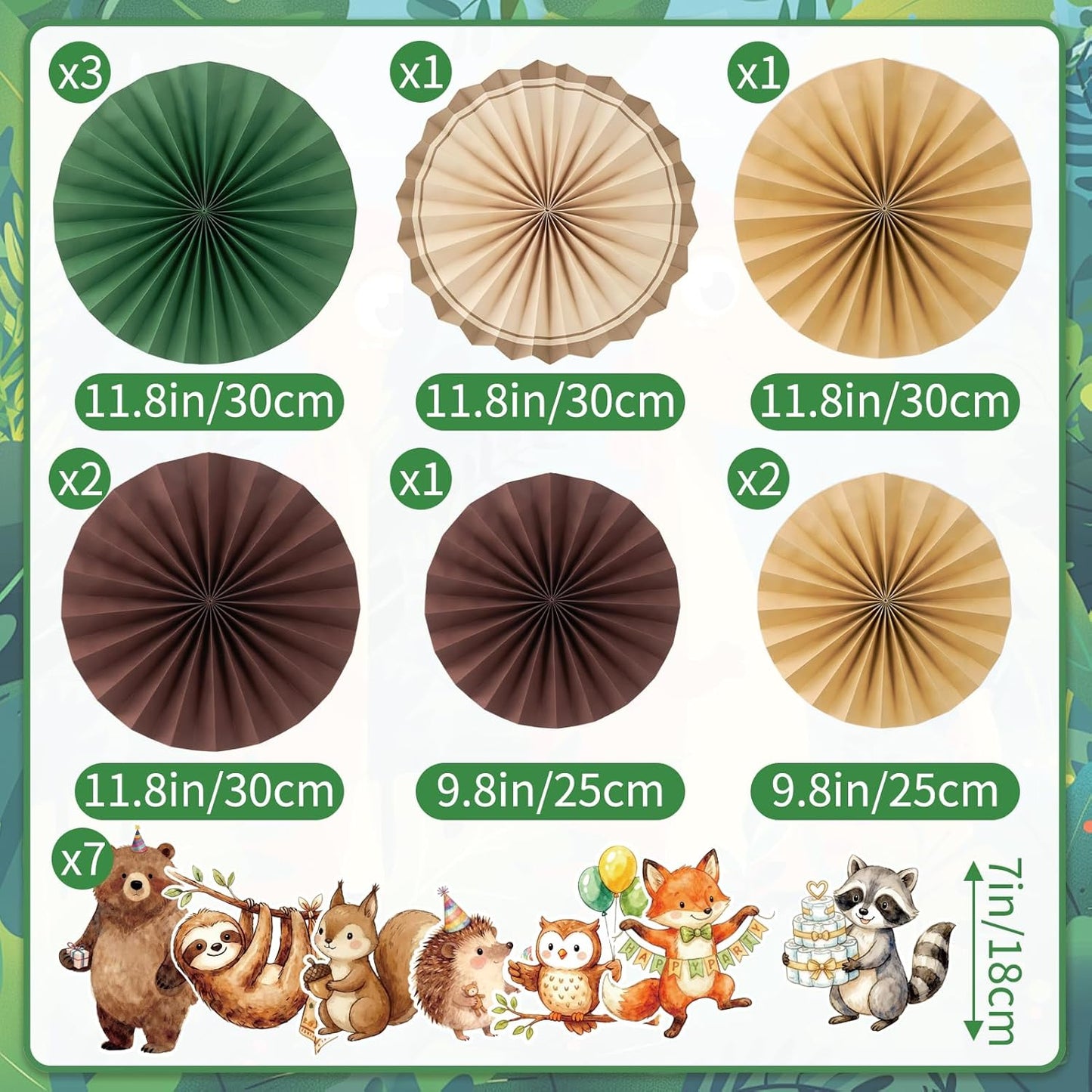 Easy Joy Paper Leaves Decorations for Wall Paper Fans Classroom Decoration Leaves Backdrop Decor Wall Decor,Set of 9