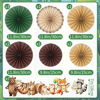 Easy Joy Paper Leaves Decorations for Wall Paper Fans Classroom Decoration Leaves Backdrop Decor Wall Decor,Set of 9