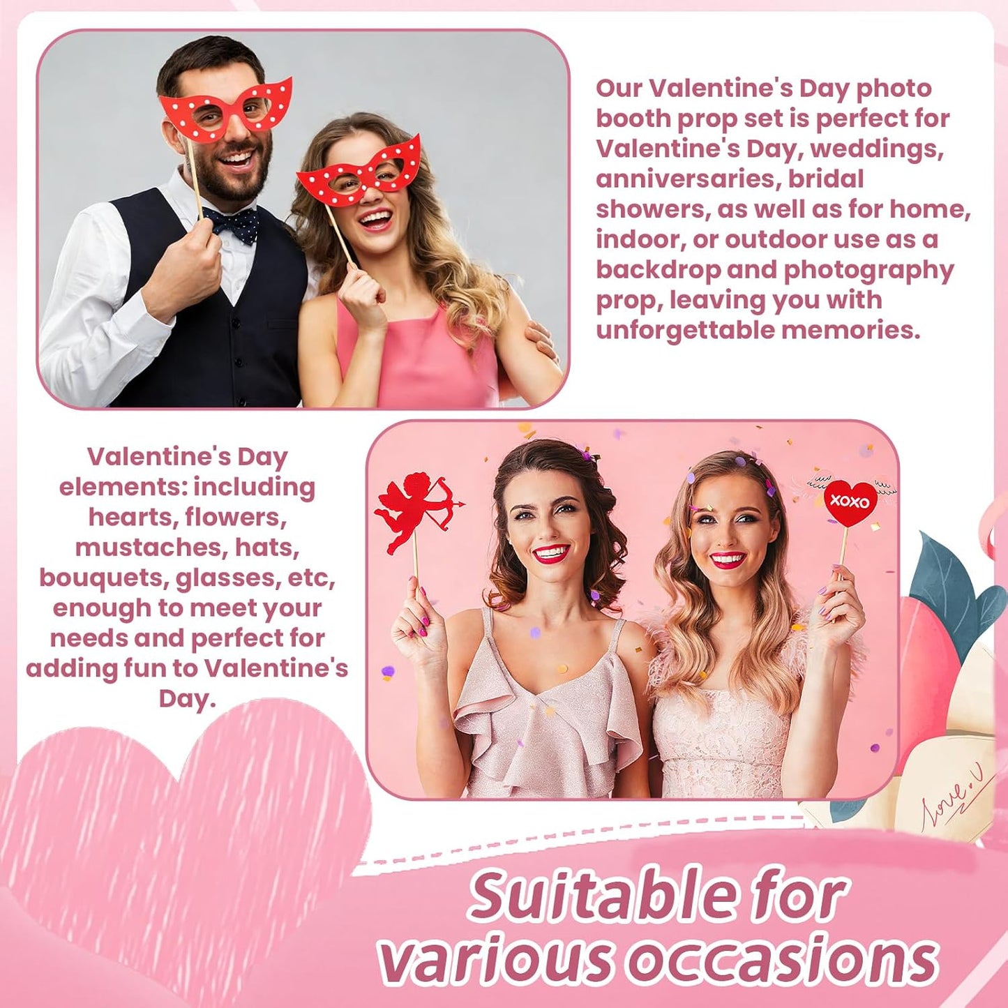 47 PCS St Patrick's Day Photo Booth Props Kit - Funny Couple Handheld Frames & Selfie Decorations for Party (34 Props, 12 Tattoos & Handheld Frame