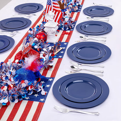 FLOWERCAT 60PCS White Plastic Plates - Heavy Duty White Disposable Plates for Mother's Day/Birthday Party/Wedding -serve for 30 guests Include 30PCS 10.25" & 30PCS 7.5" Plates for Party
