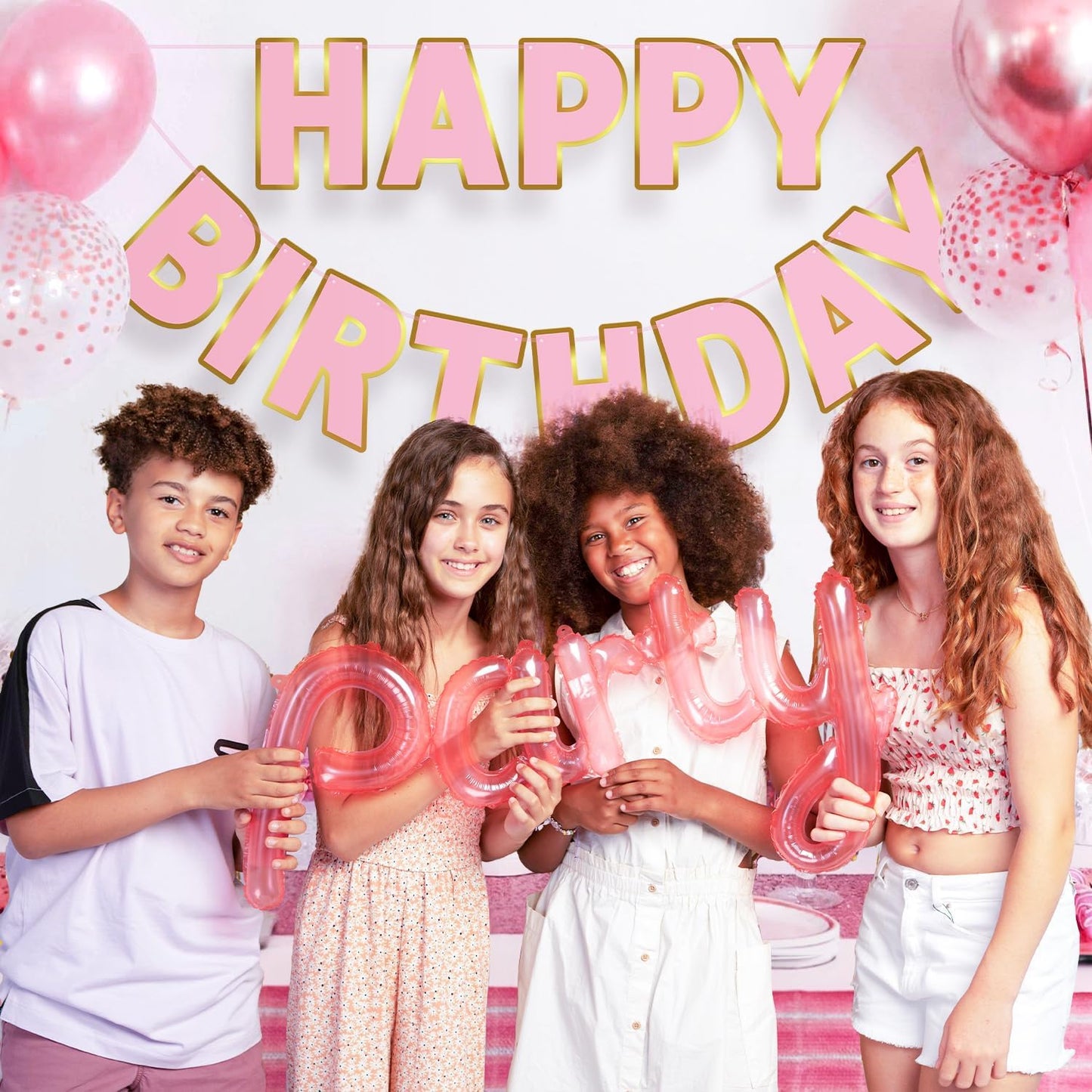 Happy Birthday Banner - 9ft Pre-Strung Happy Birthday Sign for Women, Men, Girls, Boys - No DIY Birthday Decorations & Party Supplies(Macaron)