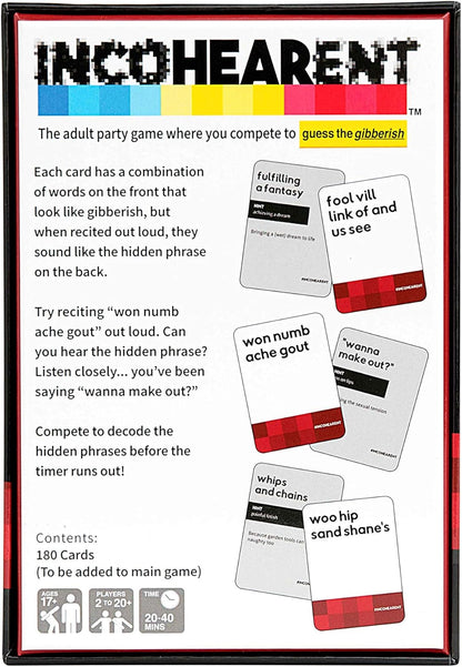Incohearent by Relatable – Guess the Gibberish Party Game for Adults, Funny Card Game Activity for Groups, Bachelorette Party Favorite, Summer Fun for Game Night, Travel-Friendly with 300 Cards