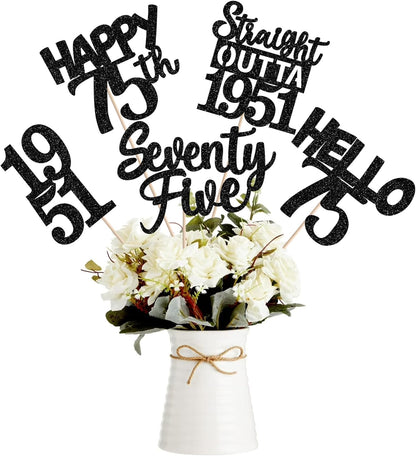 15 PCS 50th Birthday Centerpiece Sticks Fifty Happy 50th Straight Outta 1976 Table Flower Centerpieces Sticks Cheers to 50 Floral Decorations for 50th Birthday Party Centerpieces Supplies Black