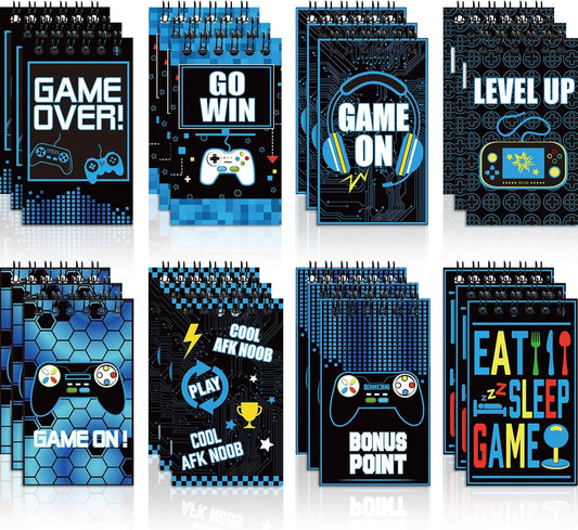 Containlol 24 Pcs Gaming Mini Notepads, Video Game Birthday Party Favors Supplies Gaming Party Notebooks Gamer Prize Gifts Teacher Classroom Supplies Mini Notepad Pack for Girl Boy Video Game Birthday