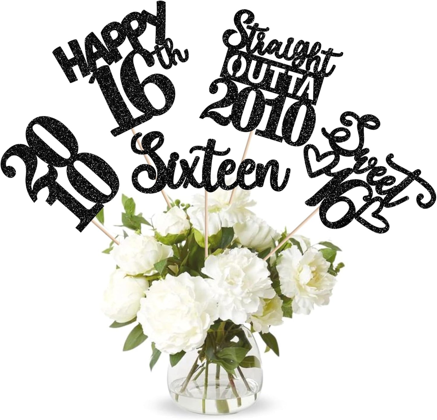 15 PCS 50th Birthday Centerpiece Sticks Fifty Happy 50th Straight Outta 1976 Table Flower Centerpieces Sticks Cheers to 50 Floral Decorations for 50th Birthday Party Centerpieces Supplies Black