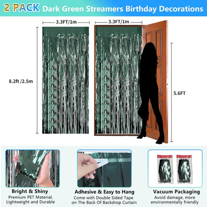 2 Pack Foil Curtain Backdrop Curtains Silver Tinsel Door Streamers Birthday Party Decorations Photo Booth Props for Disco Party Graduation Wedding Baby Shower Bachelorette Christmas Gender Reveal