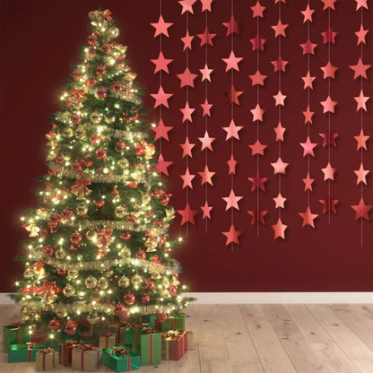 Patelai Glitter Star Garland Banner 2026 Graduation Decor 130 Feet Star Hanging Banner Twinkle Backdrop for Party Birthday Classroom Wedding Supplies(Gold)