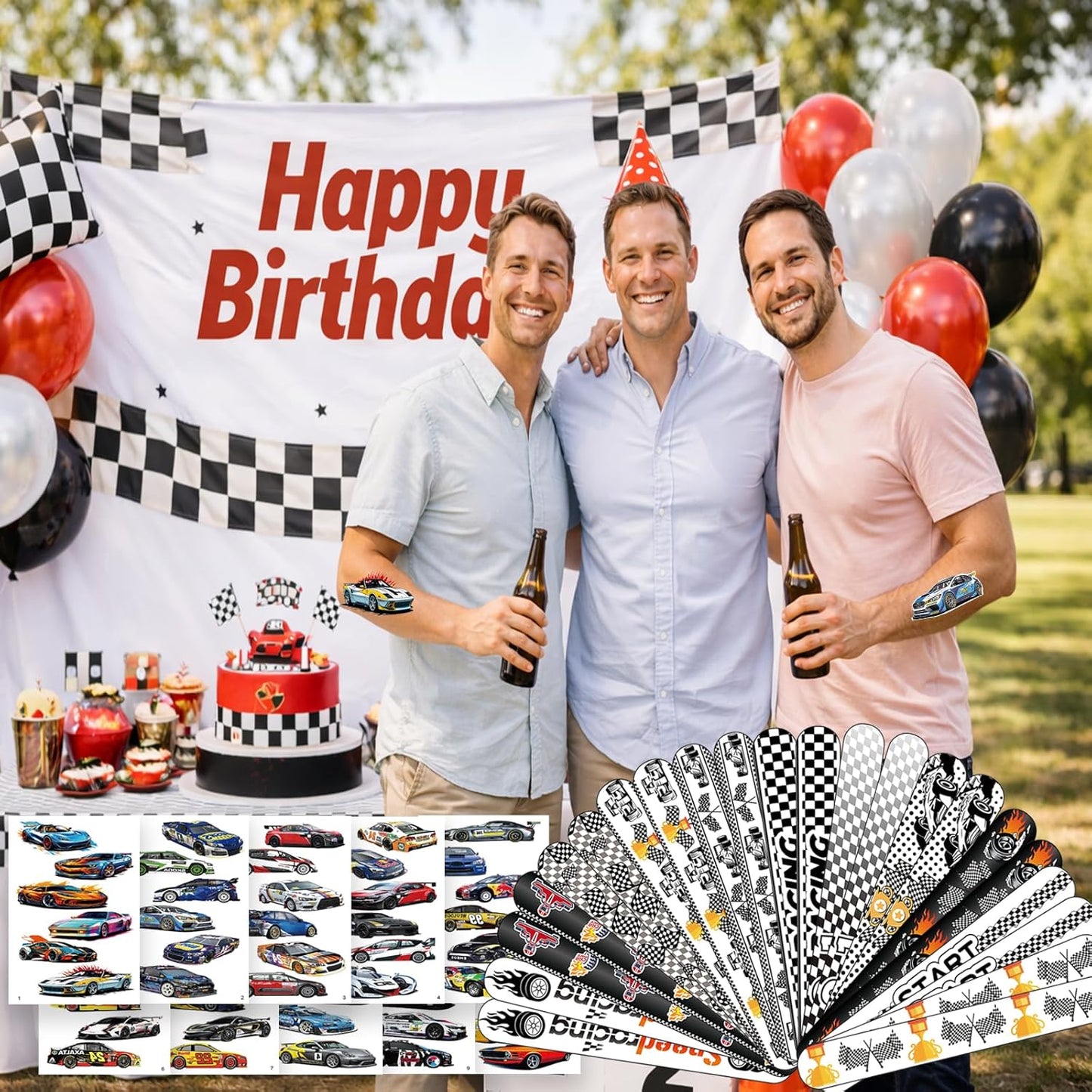84PCS Engeering Vehicle Party Favors Set – 24pcs Slap Bracelets & 60pcs Temporary Tattoos with Construction Vehicle Designs, Engeering Theme Party Supplies for, Truck Decorations