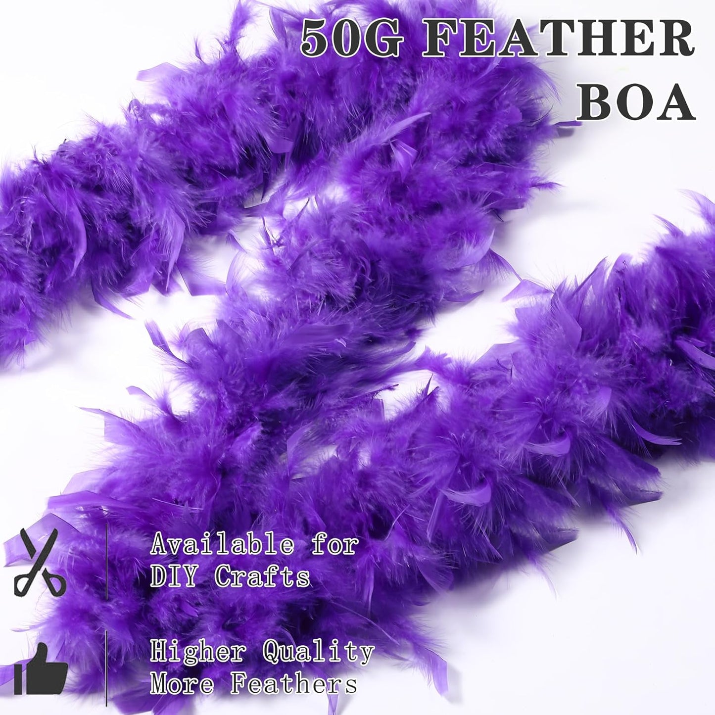 SOGUGOM Red 35g Feather Boas - 2 Yards Boa Feathers for Party, Wedding, Centerpieces, Concert, Costume and Christmas Tree(Red)