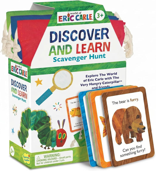 Peaceable Kingdom World of Eric Carle Discover and Learn Scavenger Hunt Game, Interactive Toddler Learning Cards for Colors Shapes and Numbers, Educational Activity Ages 3+