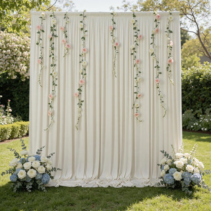 10ftx10ft Black Backdrop Curtains for Weddings Parties, Wrinkle Free 2 Panels Silky Polyester Photo Backdrop Drapes Back Drop Cloth Drapery for Birthday Mother'sDay Photography Background