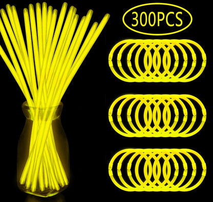 300 PCS Glow Sticks Bulk Glow Bracelet and Necklaces with 150PCS Connectors 8" Glowsticks Light Up Neon Party Favors for July 4th Halloween Wedding Birthday Hawii Carnival(RedBlueWhite)