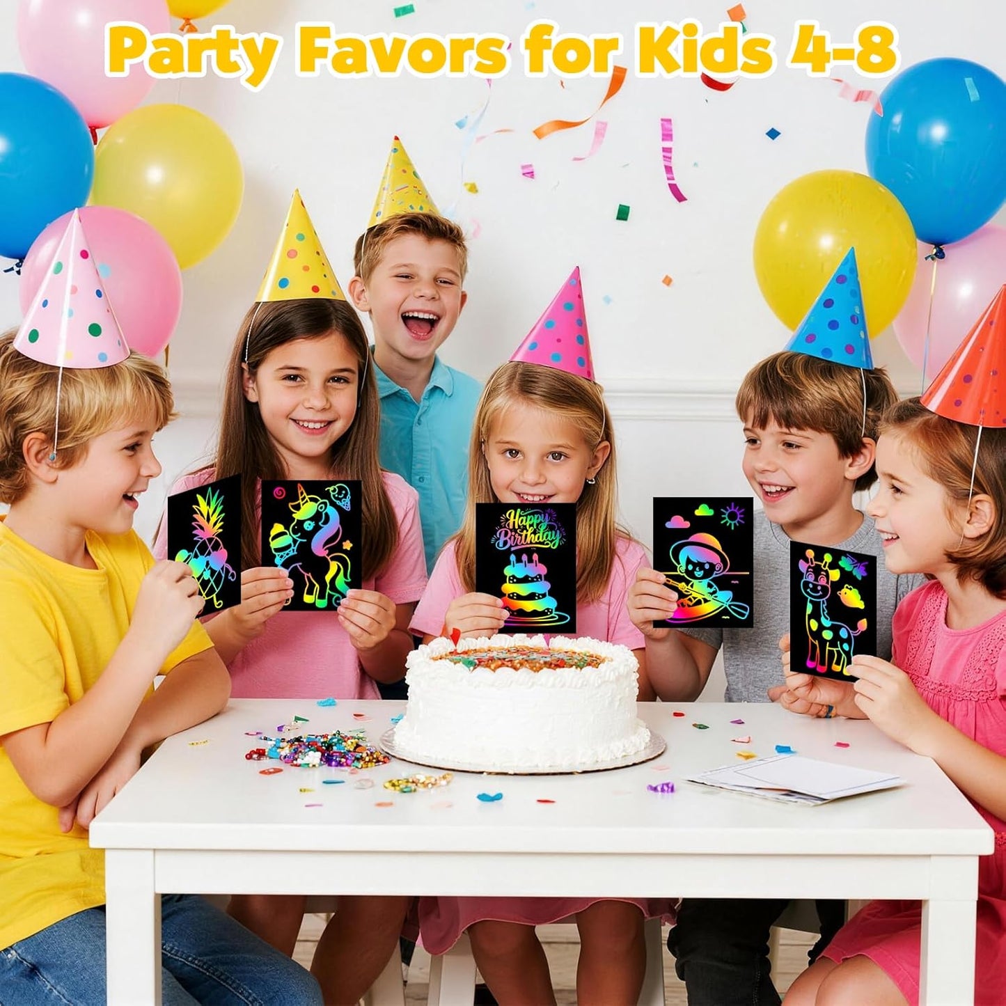 RMJOY Rainbow Scratch Paper Art for Kids: 50PCS Magic Arts Crafts Gifts Toys for Girls Boys Ages 3-12 Games Activities for Birthday Party Family Day Classroom Prizes Easter Basket Stuffers(Boys)