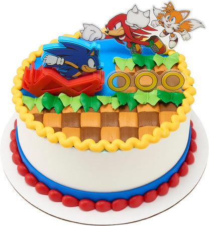 DecoPac Sonic the Hedgehog Rings, Cupcake Decorations Featuring Sonic, Tails, and Shadow - 24 Pack
