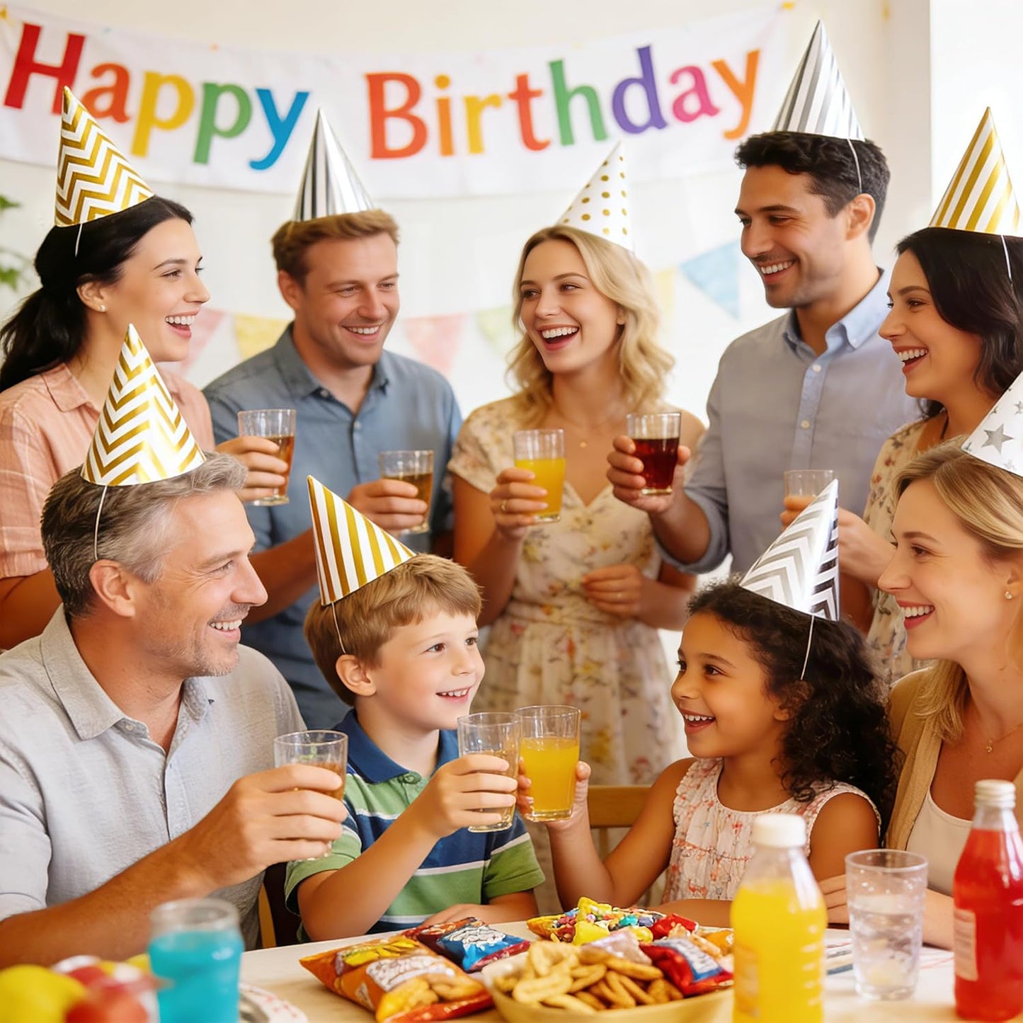 CANREVEL 24 PCS Pre-Assembled Party Hats for Adults, Party Decorations Supply Headwear Celebration for Women Men