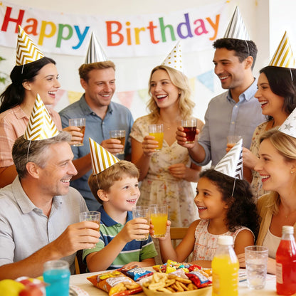 CANREVEL 24 PCS Pre-Assembled Party Hats for Adults, Party Decorations Supply Headwear Celebration for Women Men