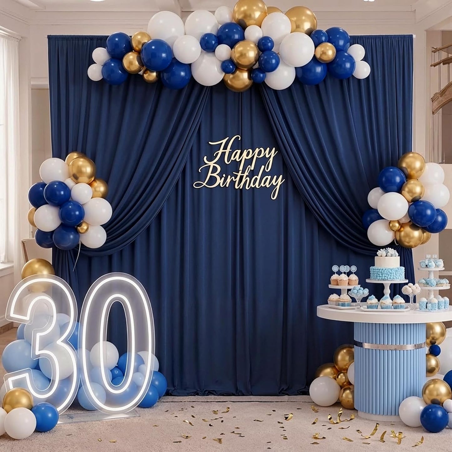 10ftx10ft Black Backdrop Curtains for Weddings Parties, Wrinkle Free 2 Panels Silky Polyester Photo Backdrop Drapes Back Drop Cloth Drapery for Birthday Mother'sDay Photography Background
