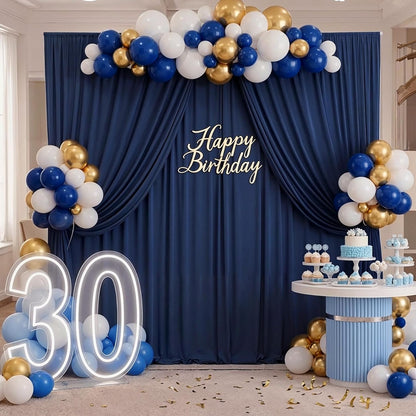 10ftx10ft Black Backdrop Curtains for Weddings Parties, Wrinkle Free 2 Panels Silky Polyester Photo Backdrop Drapes Back Drop Cloth Drapery for Birthday Mother'sDay Photography Background