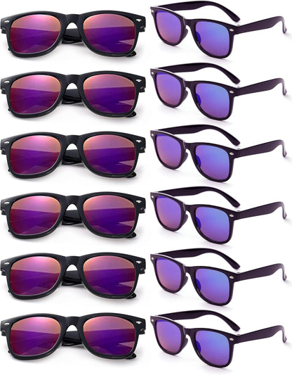 Party Sunglasses Bulk - Adult Retro Plastic Pack of 12 Vintage Sunglasses for Men Women - Party Favors
