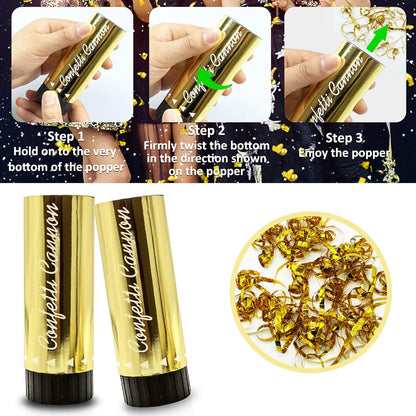 8 PCS Gold Confetti for Baby Shower Wedding Birthday Graduation Anniversary Christmas Party Supplies Decorations and Favors