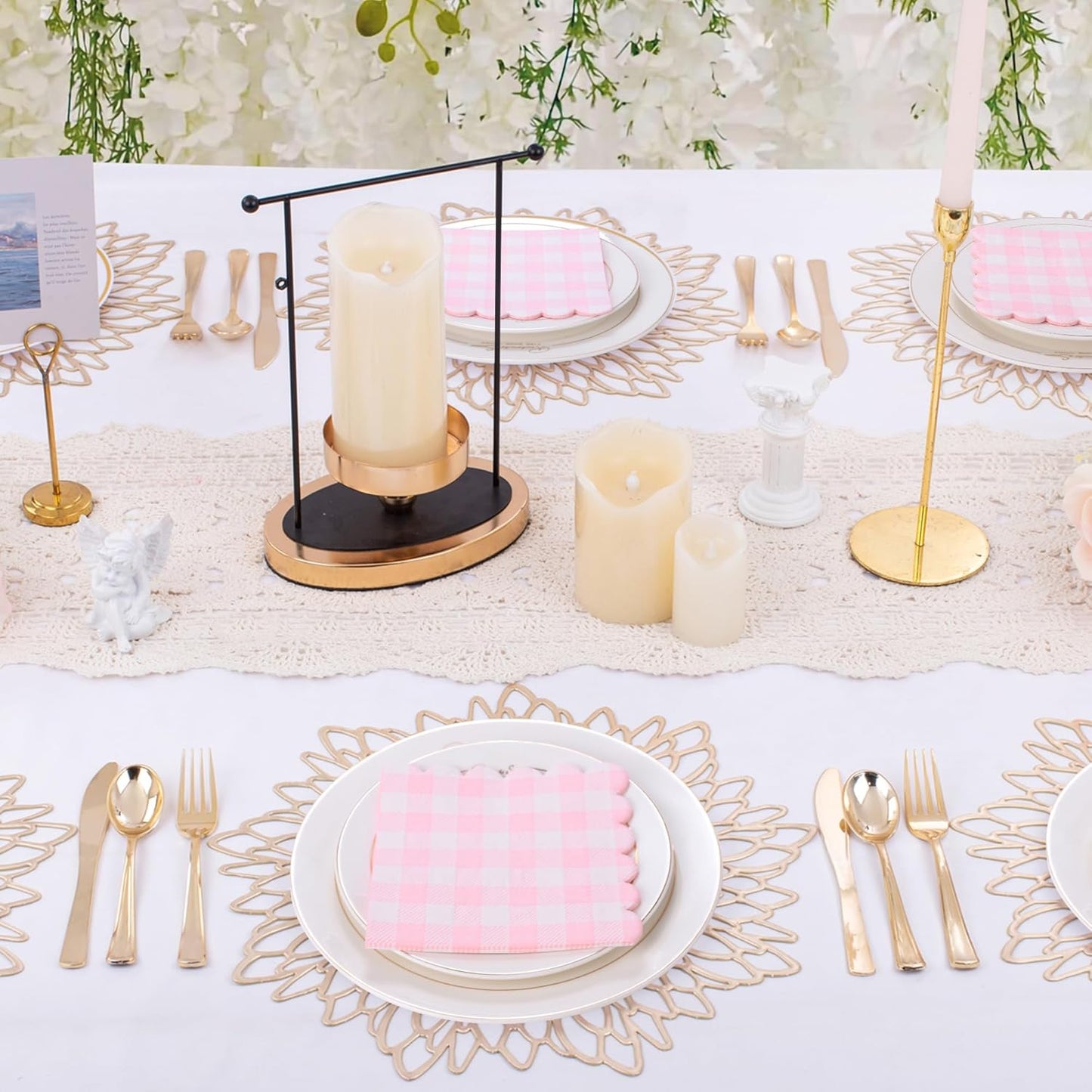 100 Pcs Striped Pastel Napkins, 5 x 5 Inches Scalloped Napkins, Disposable Cocktail Napkins for Pastel Summer Party Birthday Wedding Decor