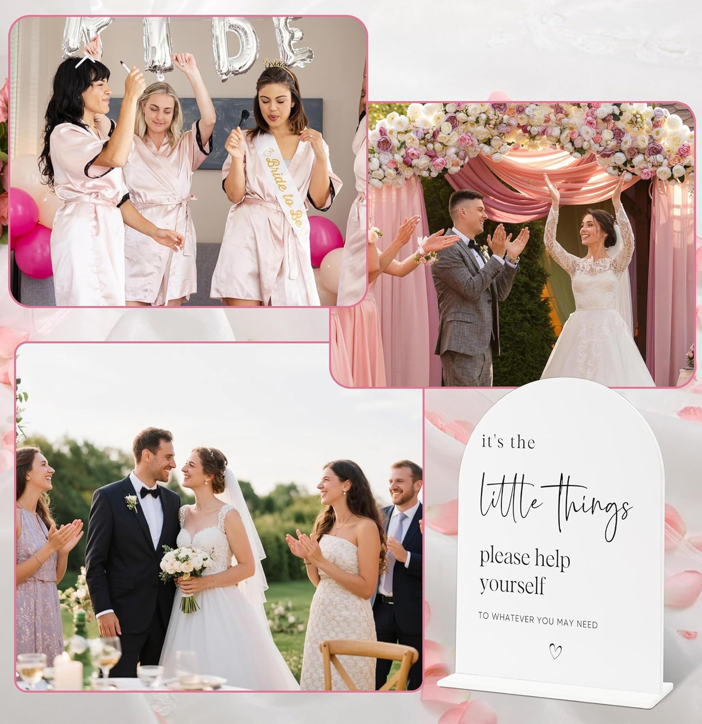 Sign Our Bible Wedding Sign, White Acrylic Wedding Guest Book Sign, Bridal Shower Decor, Elegant Arch Acrylic Table Top Signs for Reception Marriage Engagement Party Decorations