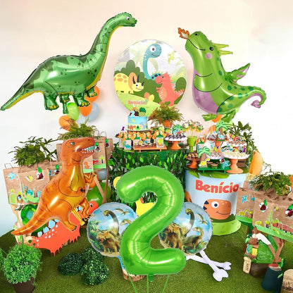 Dinosaur 5th Birthday Decorations, Dinosaur Birthday Party Decorations with Giant Inflatable Dinosaur Balloons 40 Inch Helium Foil Mylar Number 5 Balloons for Dinosaur Theme Birthday Party Decorations