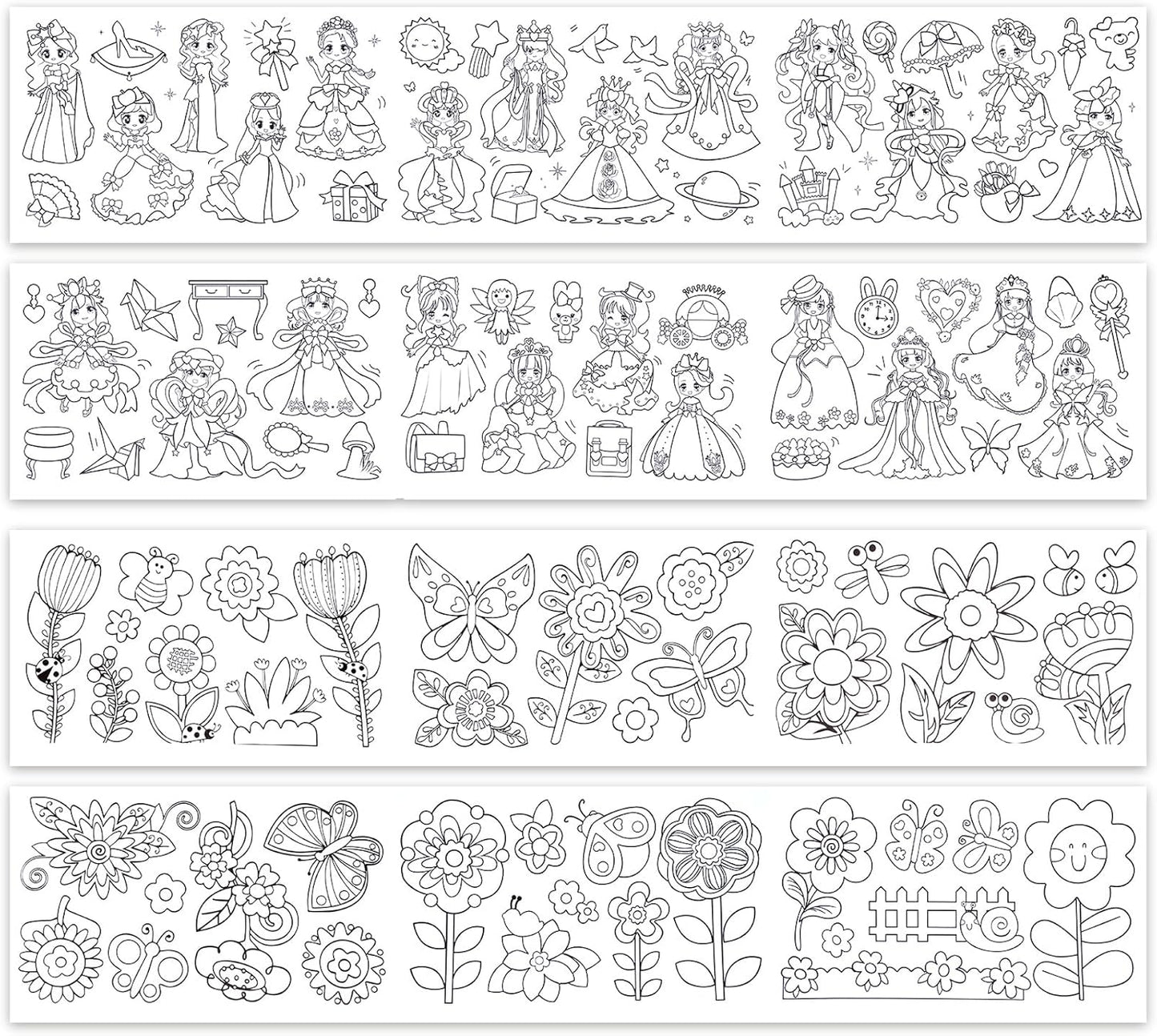 2PCS Children's Drawing Roll, Coloring Paper Roll for Kids Gift, 120 * 11.8 Inches DIY Painting Drawing Paper Roll, Sticky Drawing Paper Roll, Early Educational Toys for Kids (Animal World)
