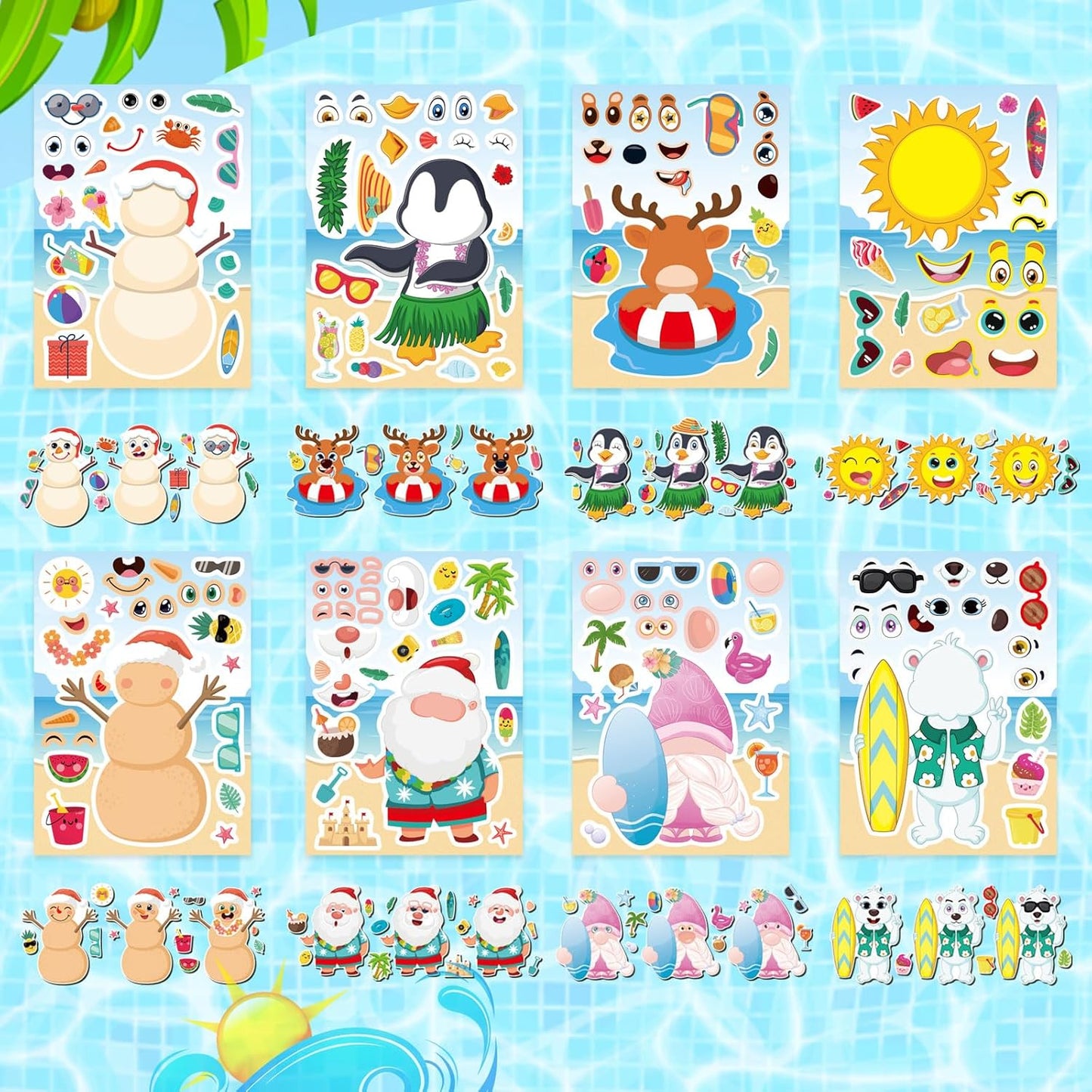 24 PCS Fairy Stickers for Kids, Make a Face Sticker with 8 Unique Designs Fairy, Frog, Mushroom, Make Your Own Stickers for Girls Birthday Party Favors, Goodie Bags, DIY Crafts