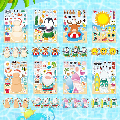 24 PCS Fairy Stickers for Kids, Make a Face Sticker with 8 Unique Designs Fairy, Frog, Mushroom, Make Your Own Stickers for Girls Birthday Party Favors, Goodie Bags, DIY Crafts