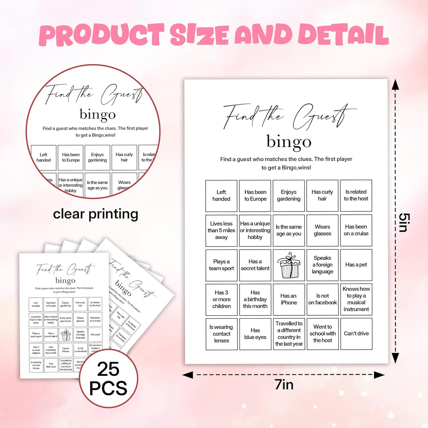 Birthday Party Games, My Favorite Memory, 25 Pcs Card Set for Guests, Fun Birthday Game for Teen Adults – A06