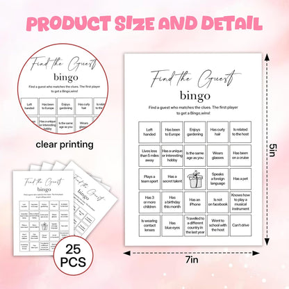 Birthday Party Games, My Favorite Memory, 25 Pcs Card Set for Guests, Fun Birthday Game for Teen Adults – A06