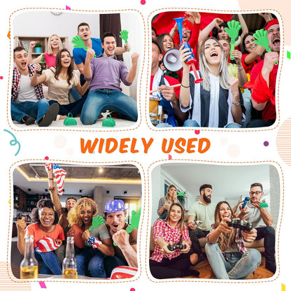 24 Pcs Hand Clappers and Metal Cowbells Noise Makers Cheering Clappers Cow Bells Handle Cheers Dance Basketball Football Noise Makers Sporting Events Graduation School Sports Party (Purple)