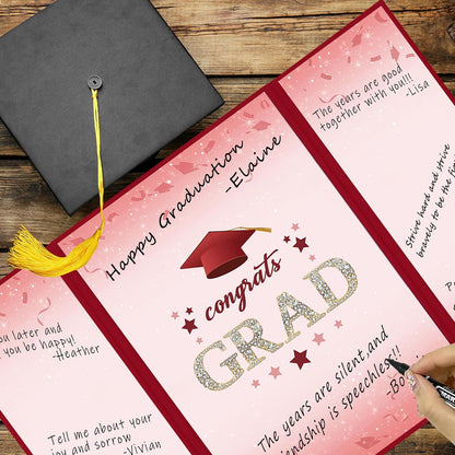 Vlipoeasn 2026 Graduation Guest Book Alternative, Black Gold Class of 2026 Graduation Party Decorations, Graduation Signature Book for 2026 College High School, Unique Graduation Gifts for Friends