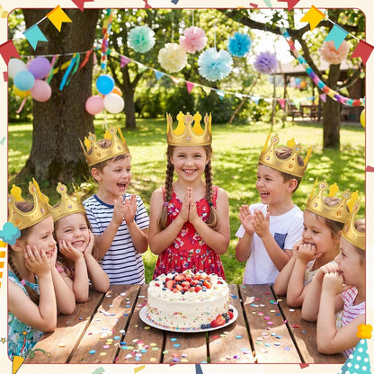 Yaomiao 44 Pcs Birthday Foam Crowns for Kids Princess Tiaras King Hat Bulk Diamond Sticker Kits for Crown Party Supplies