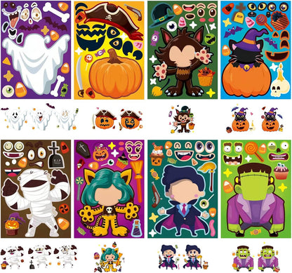 24 Sheets Summer Stickers for Kids Toddlers, Make-a-face Stickers for Kids Classroom Make Your Own Animal Mix & Match Sticker, Pool Beach Luau Hawaii Sticker, Summer Holiday Party Favors