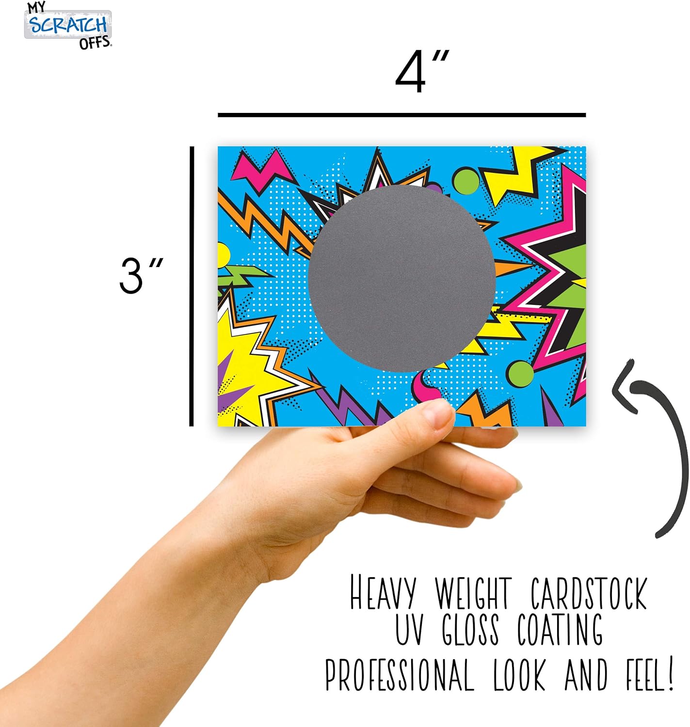 My Scratch Offs - Customizable Scratch-Off Cards Graffiti Design for Prizes, Classroom Rewards & Teacher Supplies, 50 Pack