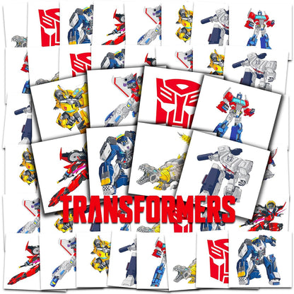 Transformers Temporary Tattoos Party Favors Bundle ~ 70+ Perforated Individual 2" x 2" Transformers Tattoos for Kids Boys Girls (Transformers Party Supplies MADE IN USA)